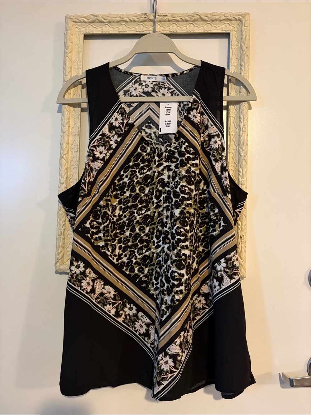 RICKI’S | Black & Olive Green Animal Print Sleeveless Tank - Picture 2 of 12